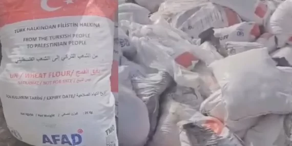 İsrail, Türkiye’den Gazze’ye Gönderilen Un Çuvallarını Çöpe Attı
