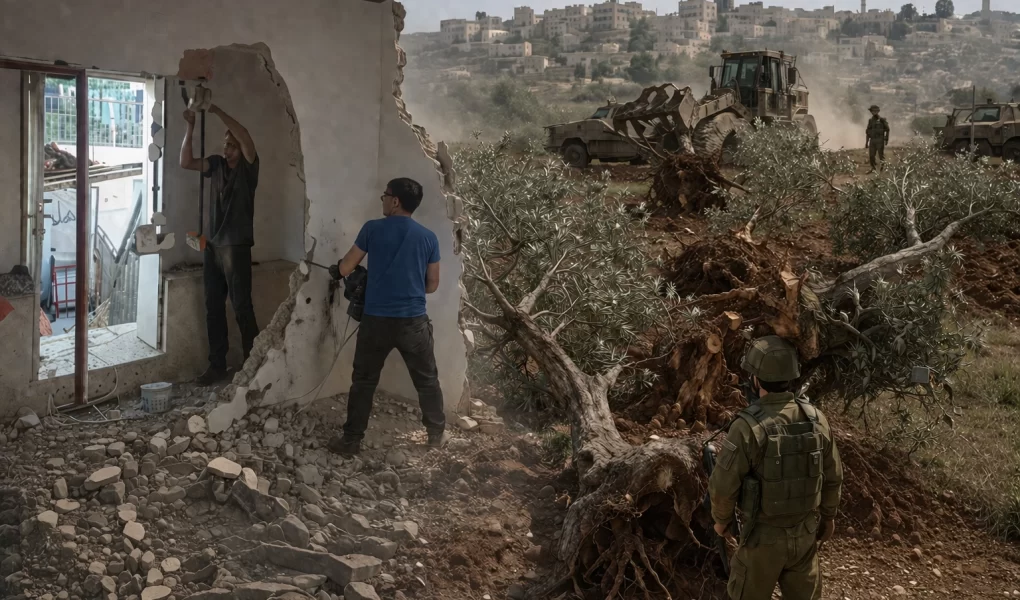 Filistinlinin bitmeyen çilesi: Evini yıktı, ağaçları söküldü