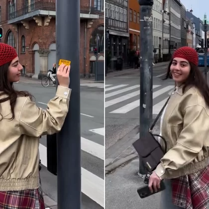 Mısırlı oyuncu Mayan el-Sayed'den Kopenhag'da boykot afişi