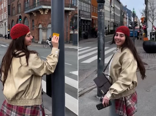 Mısırlı oyuncu Mayan el-Sayed'den Kopenhag'da boykot afişi