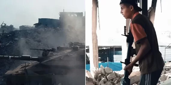 Gazze'de 16 yaşındaki gencin tankla çatışma anı gündem oldu